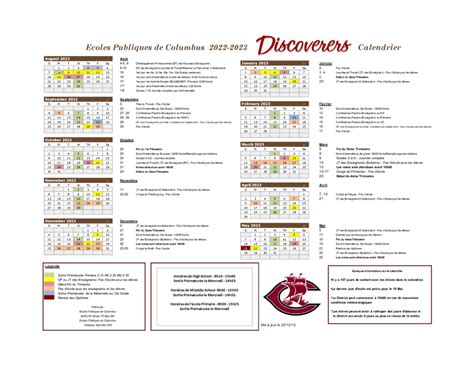 Notice: 2022-2023 District Calendar Updates | Columbus Public Schools