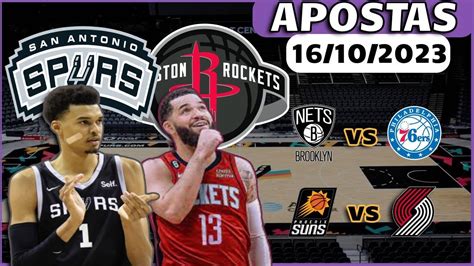 APOSTAS E PALPITES DE NBA PARA HOJE 16 10 SA SPURS VS HOU ROCKETS