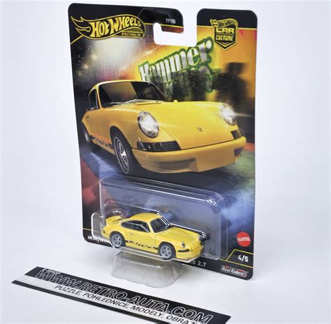 KOVOVÉ a RESIN MODELY Porsche Carrera RS žlutá Hot Wheels Premium Retro auta