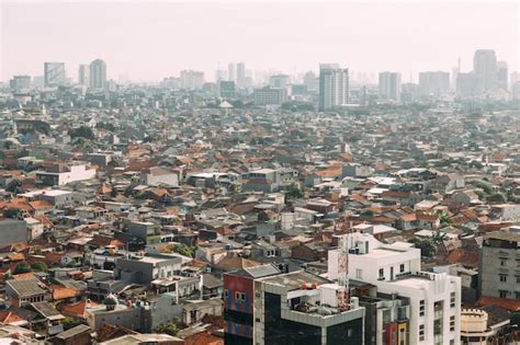 Premium Photo | Jakarta cityscape with high rise, skyscrapers and red