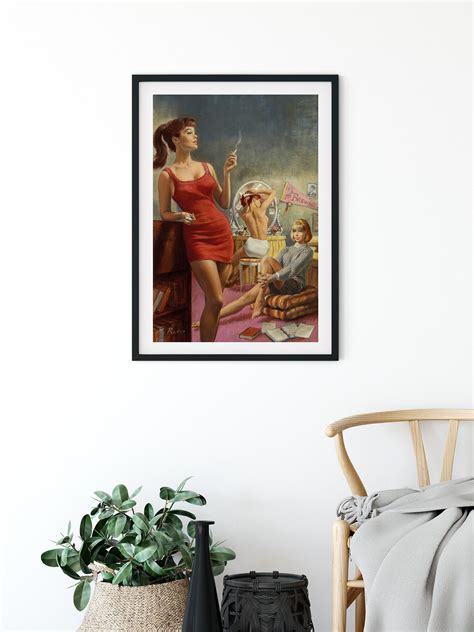 Lesbian Art Print Pulp Poster Lesbian Print Vintage Poster Lesbian Illustration Vintage