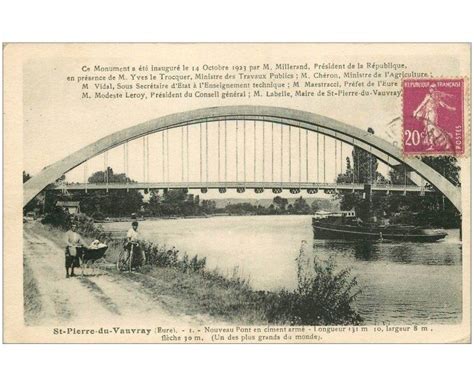 Carte Postale Ancienne Saint Pierre Du Vauvray Pont En Ciment Arm