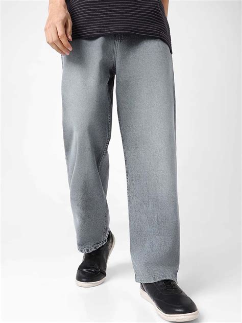 Buy Urbano Fashion Men's Loose Baggy Fit Washed Jeans Non Stretchable ...