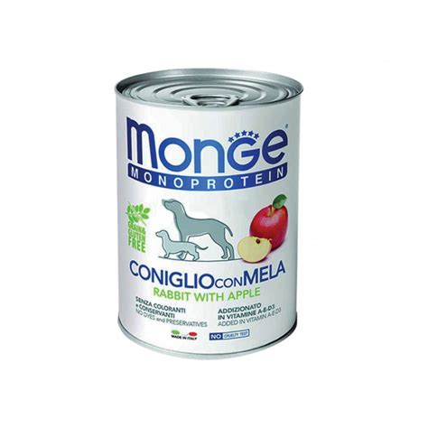 Monge Dog Monoprotein Fruits влажный корм для взрослых собак с кроликом ...