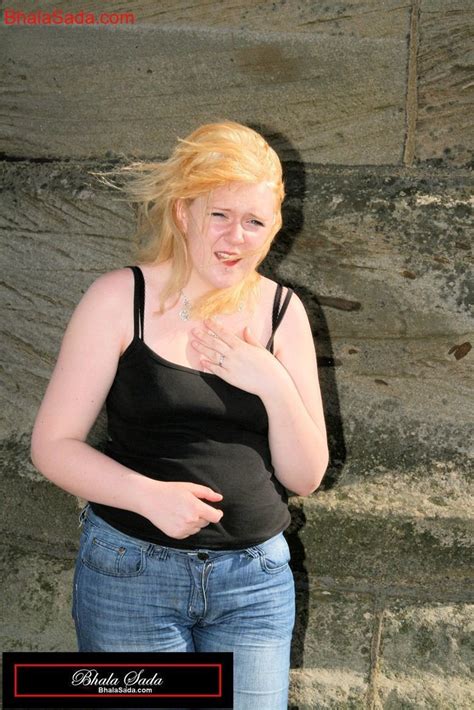 Chubby Blonde Girl Stripping And Showing Her Curvy Body Outdoors Photos