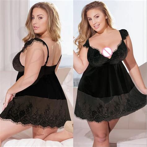Lingerie Sexy En Dentelle Fleurs Et De Grande Taille Xl Robe De Nuit V Tements Rotiques