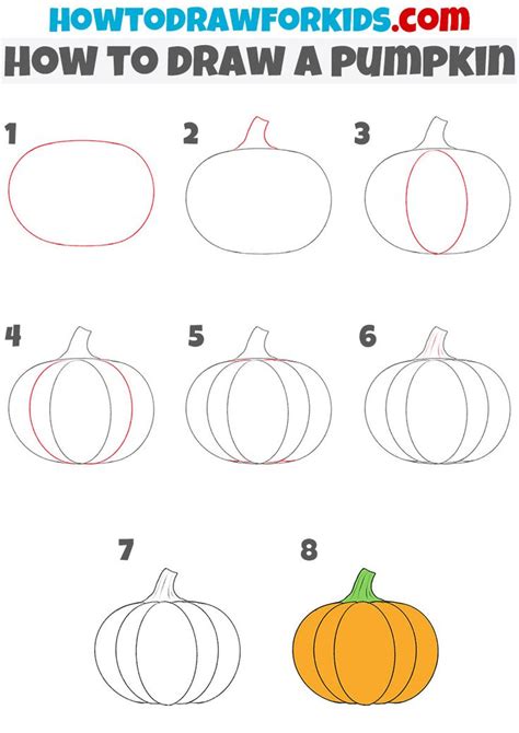 How to Draw a Pumpkin - Easy Drawing Tutorial For Kids | Pumpkin