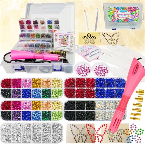 Amazon Hotfix Rhinestones Applicator Kit With Pcs Hot Fix Crystals Mm Mm Mm
