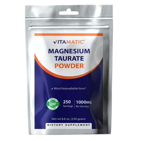 Magnesium Taurate 250gram Powder - 250 Servings – Vitamatic
