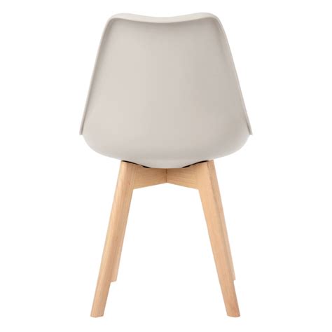 Cadeira De Jantar Leda Design Eames Wood Estofada Nude Madeiramadeira