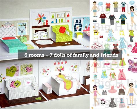 Casa De Muñecas Y Muñecas De Papel Imprimibles Juguetes Portátiles