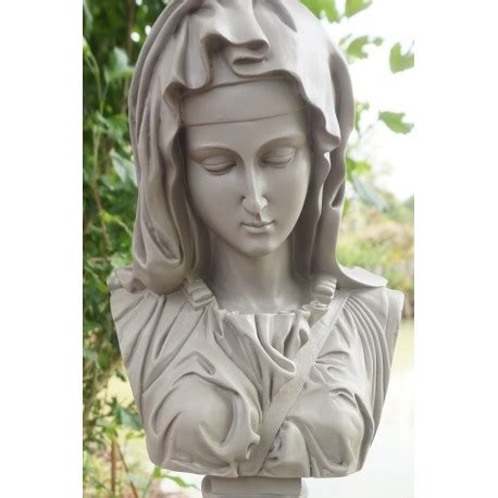 A Vierge Marie Buste Sur Colonne Figurine Statuette Cm Jesus