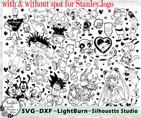 90s Cartoon Classics Svg Tumbler Template Digital Download