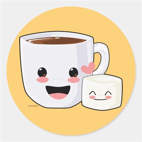 Hot Cocoa And Marshmallow Stickers Zazzle