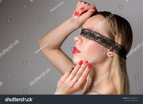 Beautiful Sexy Woman Blonde Black Lace Stock Photo Shutterstock