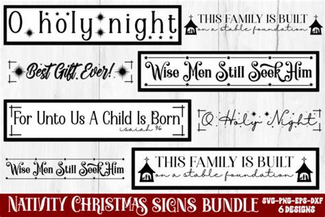 Nativity Christmas Sign Svg Bundle Graphic By Craftart Creative Fabrica