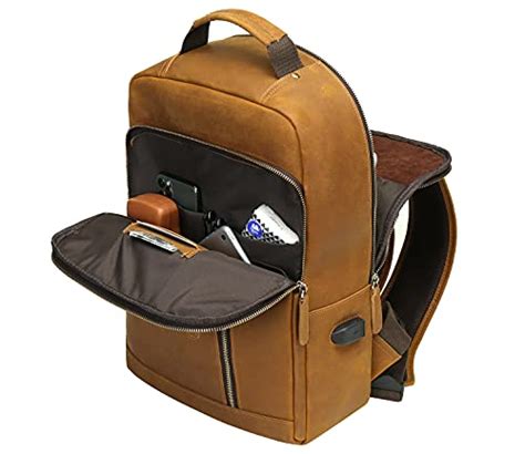Ubant Full Grain Leather Backpack For Men 156 Inch Laptop Backpack