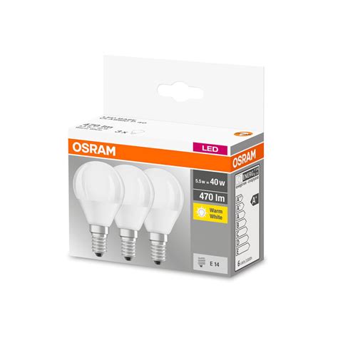 OSRAM LED Tropfen E14 P40 4 9W 2 700K 470lm 3er Lampenwelt De