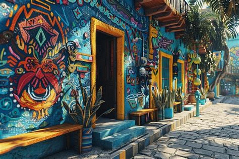 Premium Photo A Vibrant Street Mural Depicting Local Culture Oct