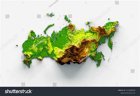 Russia Map Shaded Relief Color Height Stock Illustration 2152488195