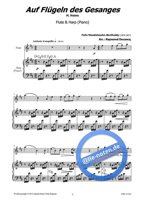 Auf Flügeln des Gesanges Felix Mendelssohn Bartholdy Sheet Music