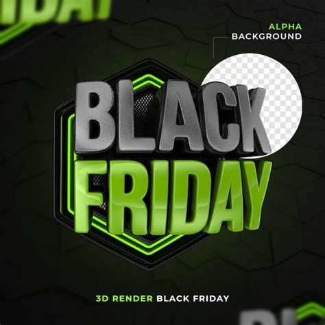 Etiqueta Black Friday Em D Hexagonal E Neon Render Para Campanha De