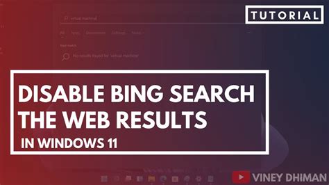 How To Disable Bing Search The Web Results In Windows Search Youtube