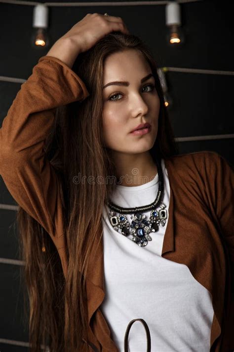 Brunette Posing In A Hotel Room Stock Image Image Of Glamor Adult