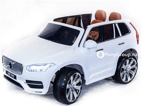 Детский электромобиль VOLVO XC90 с резиновыми колесами, кожаным ...