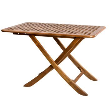 Grated Solid Teak Folding Table Cm X Cm Onward Marine