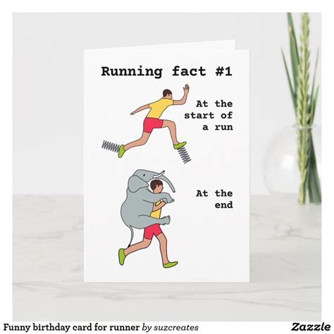 Funny Birthday Card For Runner Zazzle Funny Birthday Cards