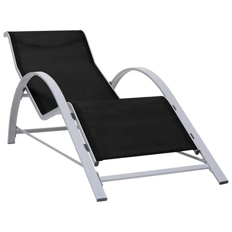 Chaise longue Textilène et aluminium Noir SALALIS SP124512