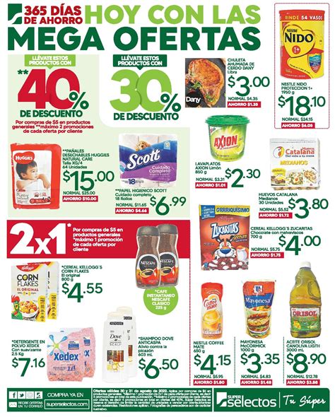 2x1 en Mega Ofertas de Súper Selectos 30 Agosto TuOfertaSV