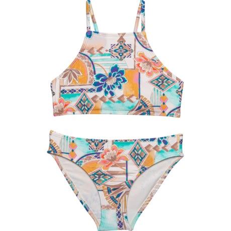 O Neill Big Girls Multi Strap High Neck Bikini Set Upf Save