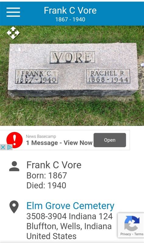 Frank Cara Vore Memorial Find A Grave