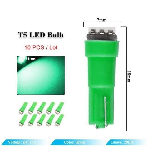 ECLAIRAGE TABLEAU DE BORD Green Ampoules LED T5 Pour Tableau De Bord