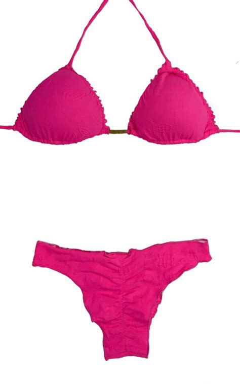 Scrunch Bikini PINK SET Top Bottom Bella Art