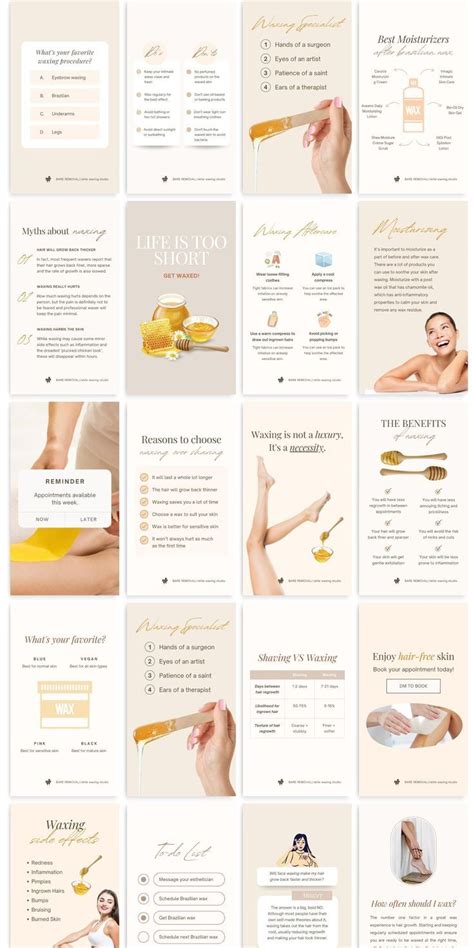 Esthetician Post Ideas Waxing Sugaring Hair Removal Templates Wax Hair