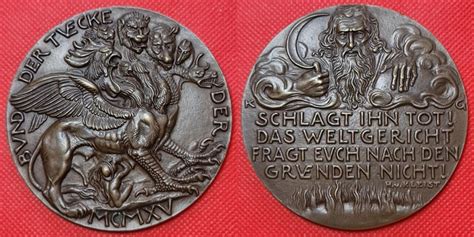 Deutschland Kaiserreich 1 Weltkrieg Große Bronzegußmedaille 1915 Karl