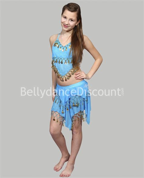 Light Blue Belly Dance Childrens Costume 1470