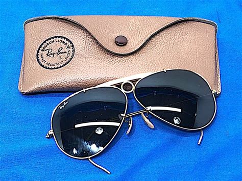 7 137 ジャンク品 Ray Ban レイバン サングラス メガネ アイウェア ボシュロム シューター ゴールド ケース付き サングラス