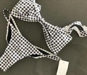 Cute Print White Grey Two Piece Bikini On Luulla