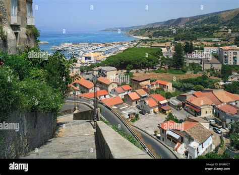Italy Calabria Tropea Province Vibo Valentia Panoramic View Old Town