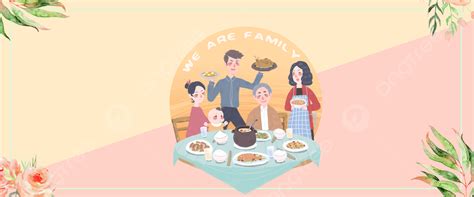 Gambar Makan Bersama Keluarga Hari Raya Kartun