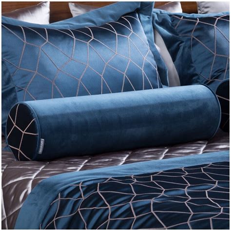 Декоративная подушка-валик синяя Boca Textile - купить за 6160 руб в ...