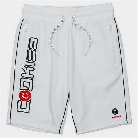 White Knit Shorts Dri Fit Jersey Knit And Embroidery Fresh Society