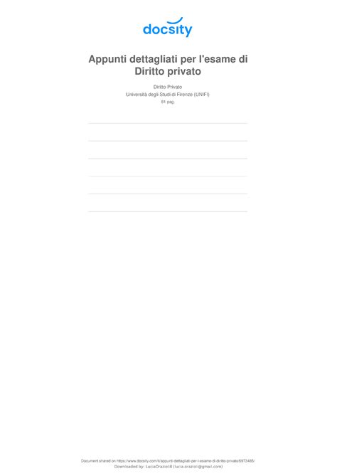 appunti dettagliati per l esame di diritto privato - Appunti