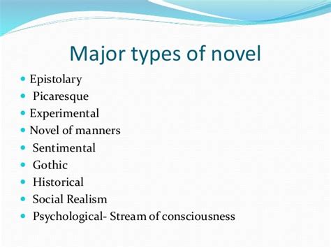 Types of novel