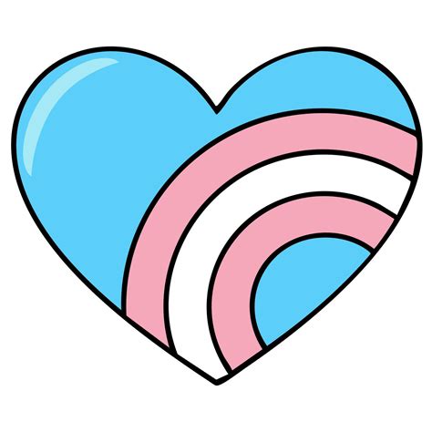 A vibrant illustration of a heart incorporating the transgender flag
