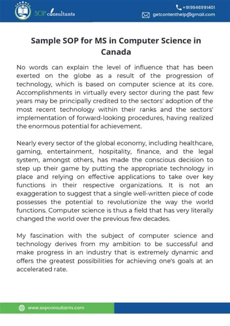 Sop For Ms In Computer Science Sample Format Hot Sex Picture